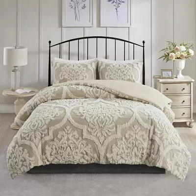 Madison Park Aeriela 3-pc. Damask and Scroll Cotton Comforter Set