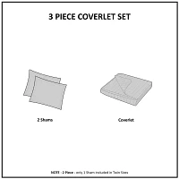 Madison Park Aeriela 3 Piece Tufted Cotton Chenille Damask Coverlet Set