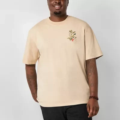 Arizona Big and Tall Mens Crew Neck Short Sleeve Regular Fit Graphic T-Shirt