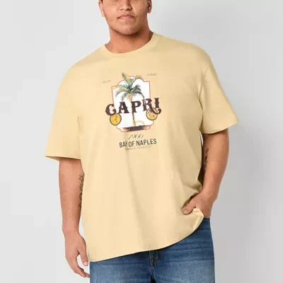 Arizona Big and Tall Mens Crew Neck Short Sleeve Regular Fit Graphic T-Shirt