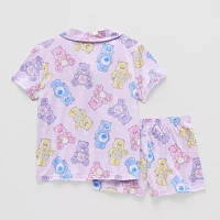 Girls Care Bears V-Neck Short Sleeve 2-pc. Pajama Sets