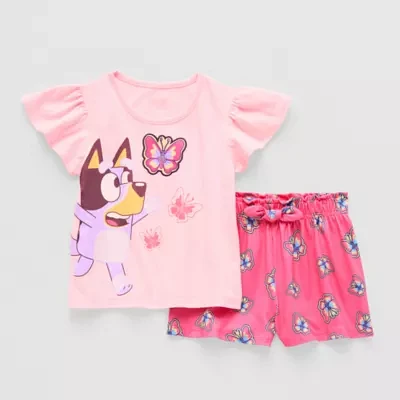 Happy Threads Toddler Girls 2-pc. Bluey Short Set