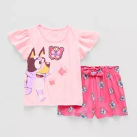 Happy Threads Toddler Girls 2-pc. Bluey Short Set
