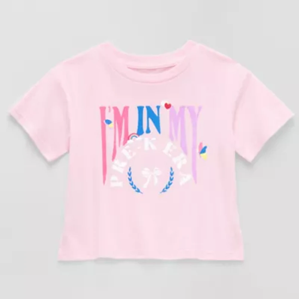 Thereabouts Little Girls Round Neck Short Sleeve Graphic T-Shirt