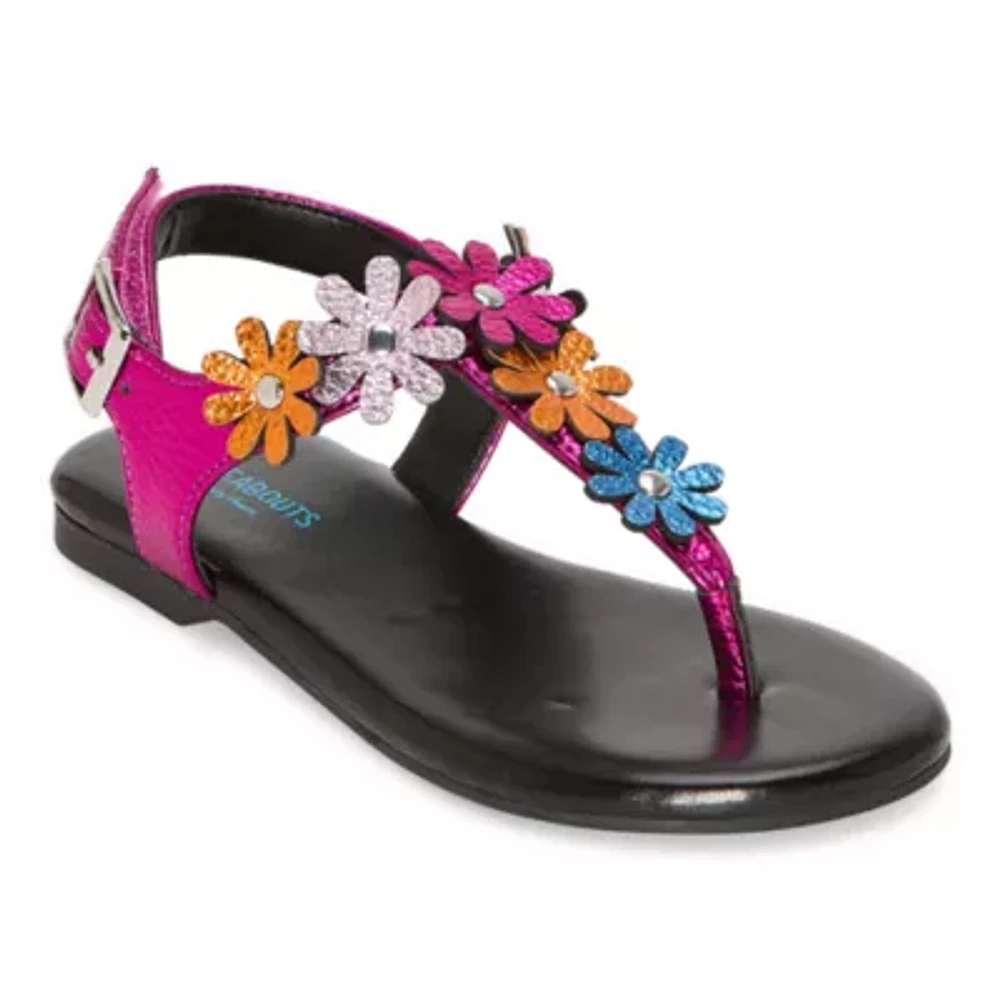 Thereabouts Little & Big Girls Hazel Adjustable Strap Flat Sandals
