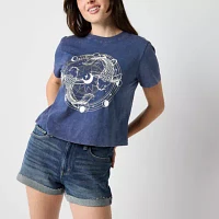 Juniors Celestial Koi Fish Semi Fit Tee Womens Crew Neck Short Sleeve Graphic T-Shirt