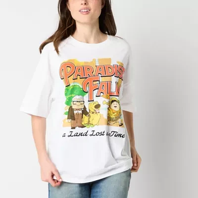 Juniors Disney Pixar Up Gravity Falls Oversized Tee Womens Crew Neck Short Sleeve Graphic T-Shirt
