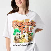 Juniors Disney Pixar Up Gravity Falls Oversized Tee Womens Crew Neck Short Sleeve Graphic T-Shirt