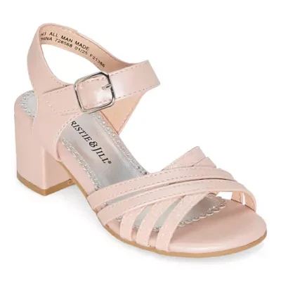 Christie & Jill Little Big  Girls Grace Block Heel Pumps