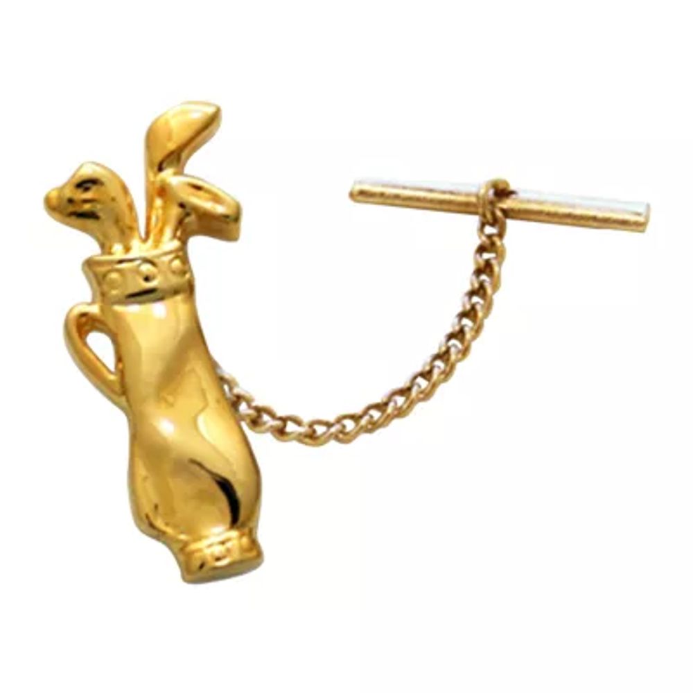 Golf Bag Gold-Plated Tie Tack