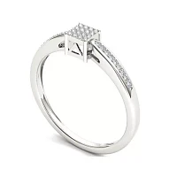 1/10 CT T.W. Natural Diamond 10K White Gold Engagement Ring