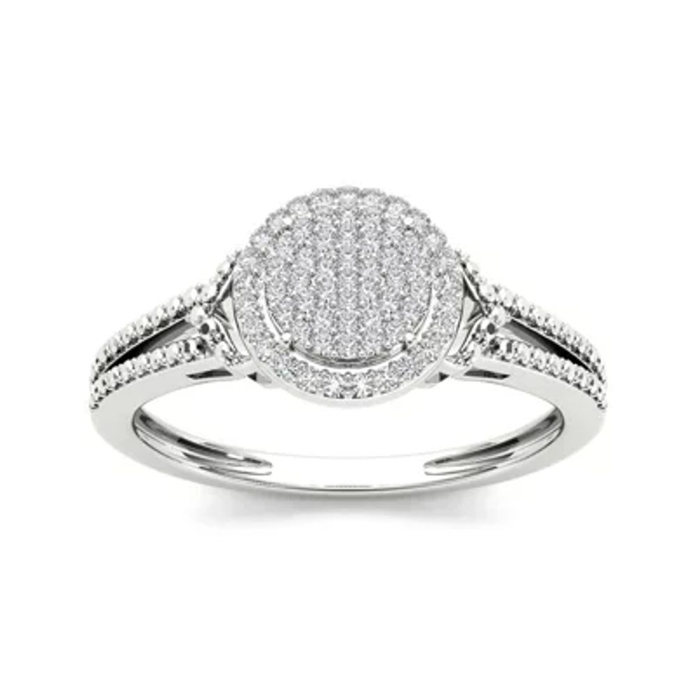 1/6 CT.T.W. Natural Diamond 10K White Gold Engagement Ring