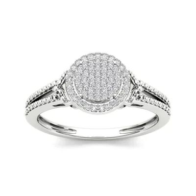 1/6 CT.T.W. Natural Diamond 10K White Gold Engagement Ring