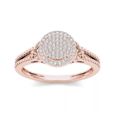 CT.T.W. Natural Diamond 10K Rose Gold Engagement Ring