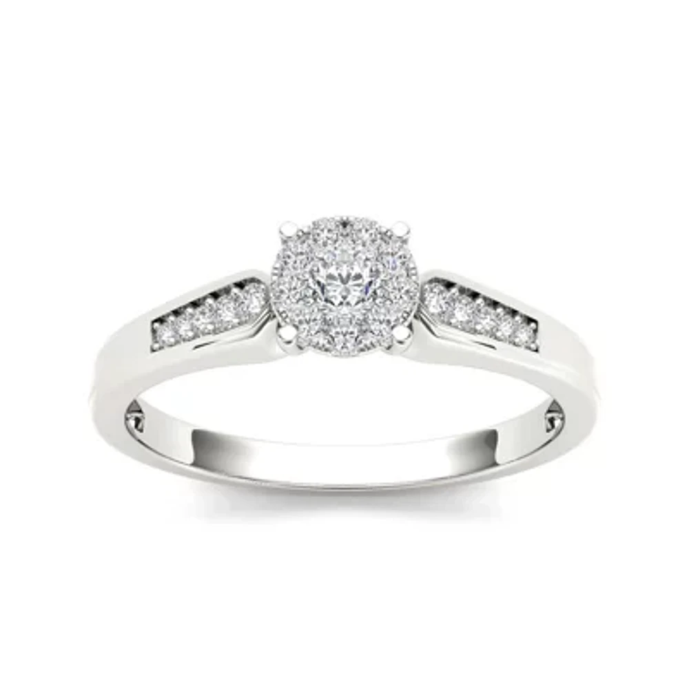 1/4 CT.T.W. Natural Diamond 10K White Gold Engagement Ring