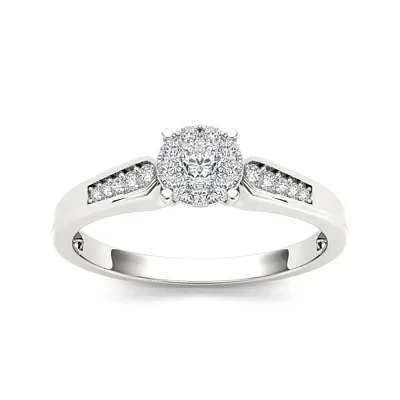 1/4 CT.T.W. Natural Diamond 10K White Gold Engagement Ring