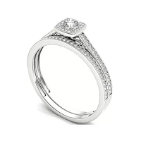 1/3 CT.T.W. Natural Diamond 10K White Gold Engagement Ring