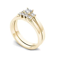 1/2 CT.T.W. Natural Diamond 14K Yellow Gold Bridal Ring Set