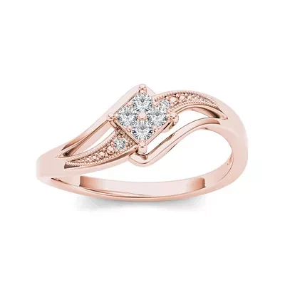 1/ CT.T.W. Natural Diamond 10K Rose Gold Engagement Ring