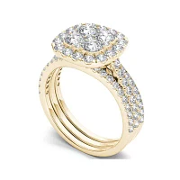 2 CT.T.W. Natural Diamond 14K Yellow Gold Bridal Set