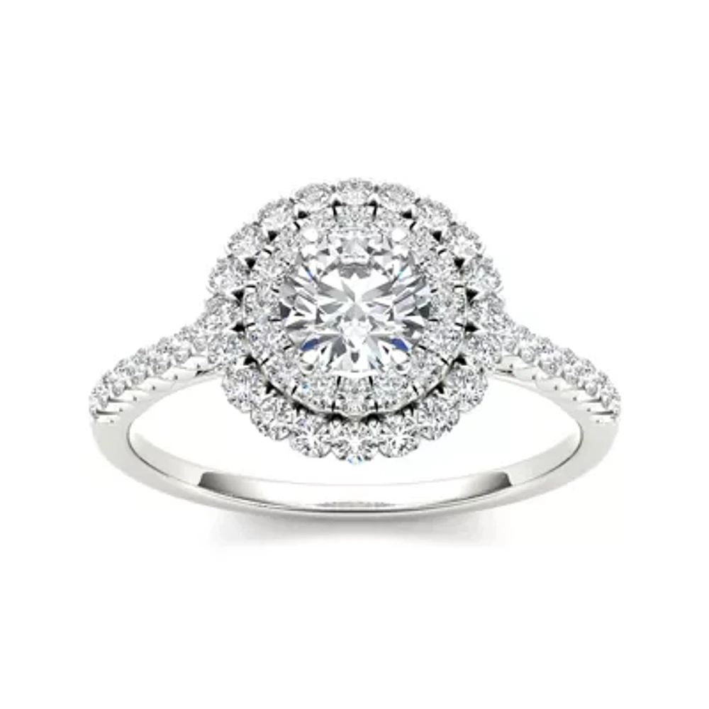 1 CT.T.W. Natural Diamond 14K White Gold Engagement Ring