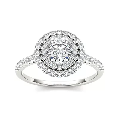 1 CT.T.W. Natural Diamond 14K White Gold Engagement Ring