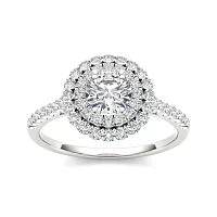 1 CT.T.W. Natural Diamond 14K White Gold Engagement Ring