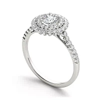 1 CT.T.W. Natural Diamond 14K White Gold Engagement Ring