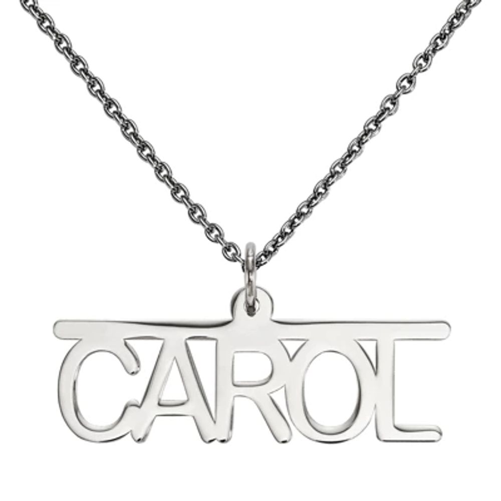 Personalized 17x32mm Arial Font Name Necklace