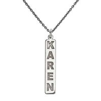 Personalized 40x6mm Vertical Nameplate Necklace