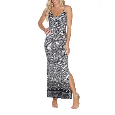 White Mark Nila Sleeveless Medallion Maxi Dress