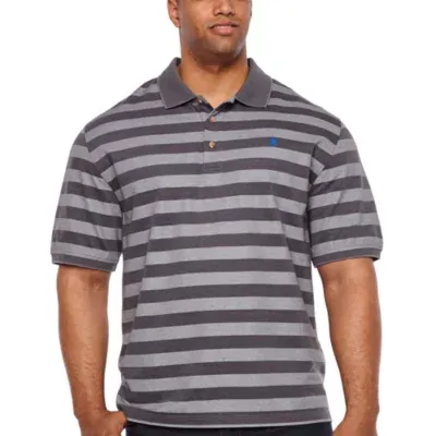 IZOD Big and Tall Advantage Performance Feeder Stripe Polo Mens Short Sleeve Polo Shirt