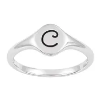 Womens Sterling Silver Signet Ring