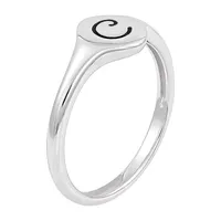 Womens Sterling Silver Signet Ring