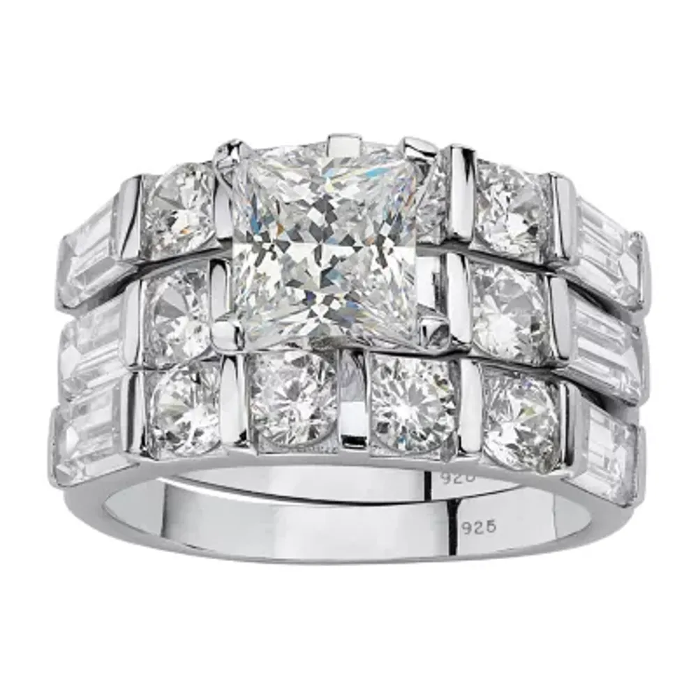DiamonArt® Womens 4 3/4 CT. T.W. White Cubic Zirconia Sterling Silver Bridal Set