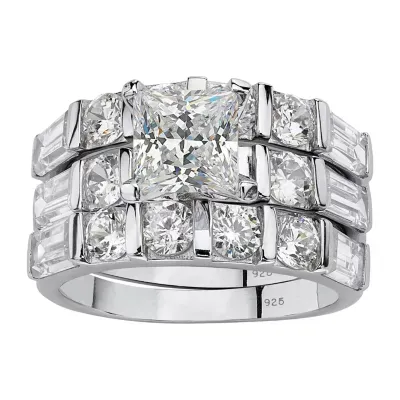 DiamonArt® Womens 4 3/4 CT. T.W. White Cubic Zirconia Sterling Silver Bridal Set