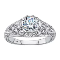 DiamonArt® Womens 3/ CT. T.W. White Cubic Zirconia Sterling Silver Engagement Ring