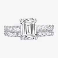 (H-I / SI1-SI2) Signature By Modern Bride Womens 2 1/2 CT. TW. Lab Grown White Diamond 14K Gold Emerald Bridal Set