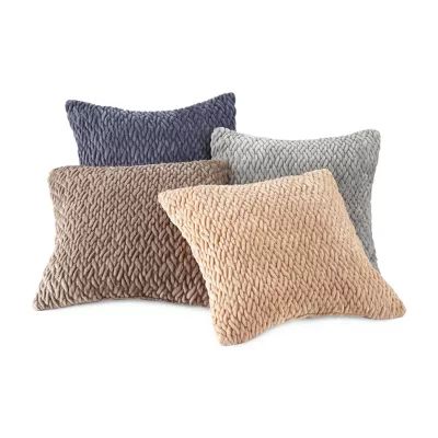 Loom + Forge Faux Mink Diamond Square Throw Pillow
