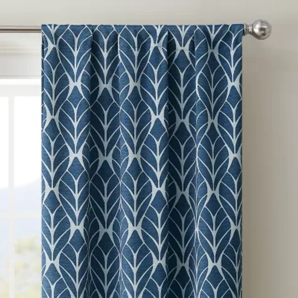 Eclipse Kerry Arbor Geometric Energy Saving Blackout Rod Pocket Set of 2 Curtain Panel