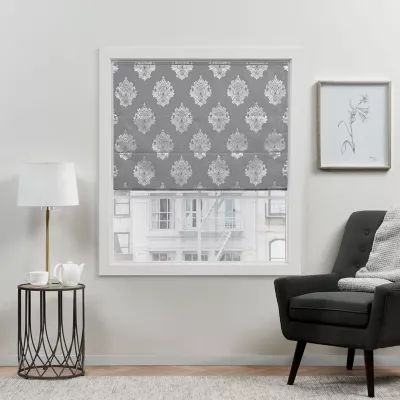 Exclusive Home Curtains Marseilles Damask Cordless Blackout Roman Shade