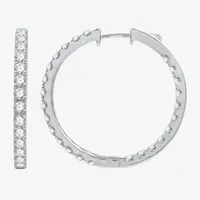 (H-I / I1) 5 CT. T.W. Lab Grown Diamond 10K or 14K Gold 34.9mm Hoop Earrings