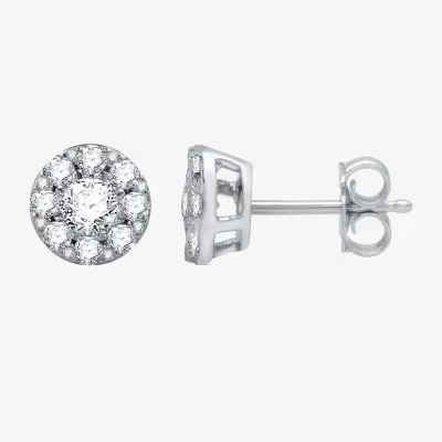 Ever Star (H-I / I1) 1 CT. T.W. Lab Grown White Diamond 10K White Gold 8.4mm Round Stud Earrings