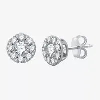 Ever Star (H-I / I1) 1 CT. T.W. Lab Grown White Diamond 10K White Gold 8.4mm Round Stud Earrings