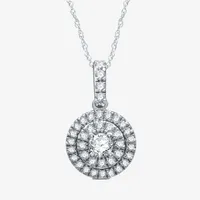 Ever Star (H-I / I1) Womens 1/ CT. T.W. Lab Grown White Diamond 10K White Gold Pendant Necklace