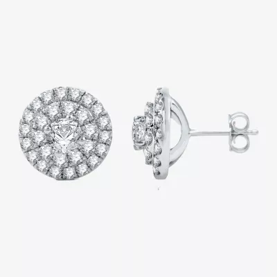 Ever Star (H-I / I1) 2 CT. T.W. Lab Grown White Diamond 10K White Gold 12.5mm Round Stud Earrings