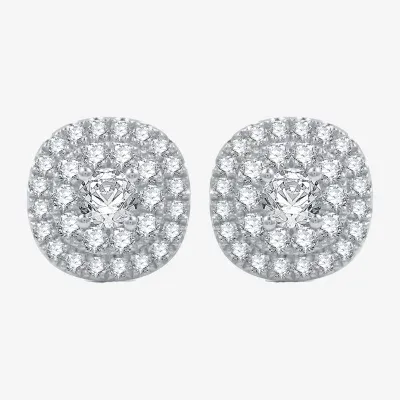 Ever Star (H-I / I1) 2 CT. T.W. Lab Grown White Diamond 10K White Gold 12.9mm Round Stud Earrings