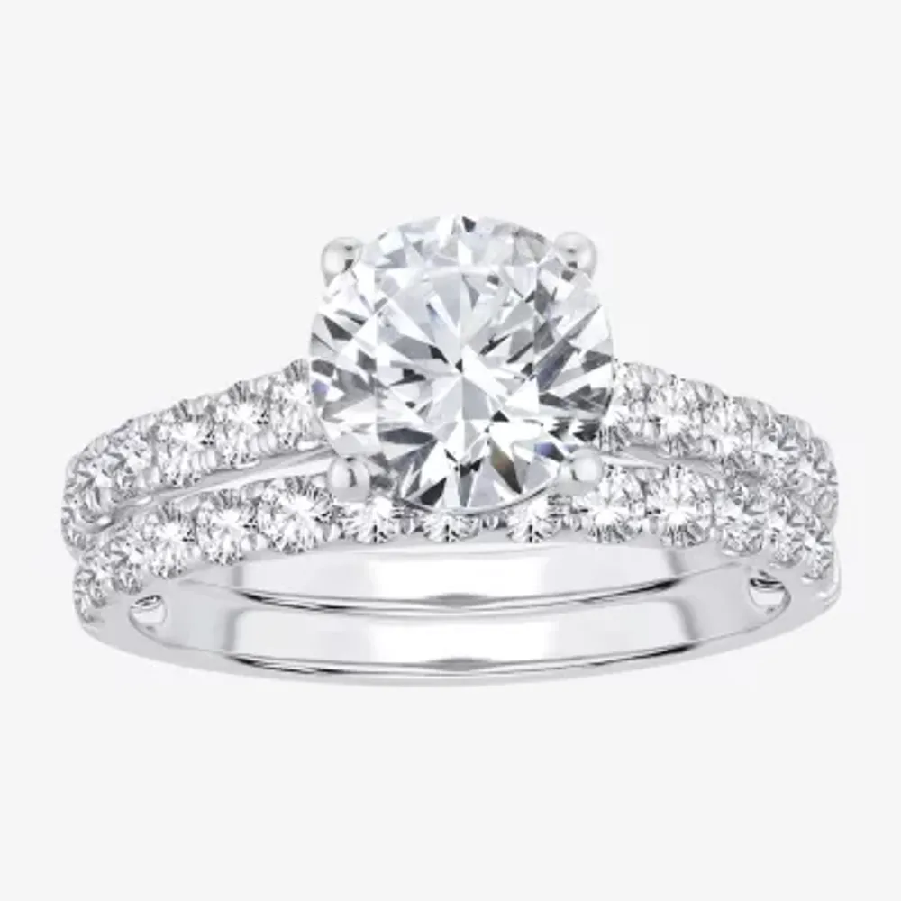 (H-I / SI1-SI2) Signature By Modern Bride Womens 2 1/2 CT. TW. Lab Grown White Diamond 14K Gold Round Bridal Set