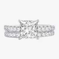 (H-I / SI1-SI2) Signature By Modern Bride Womens 2 1/2 CT. TW. Lab Grown White Diamond 14K Gold Princess Bridal Set