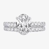 (H-I / SI1-SI2) Signature By Modern Bride Womens 2 1/2 CT. TW. Lab Grown White Diamond 14K Gold Oval Bridal Set